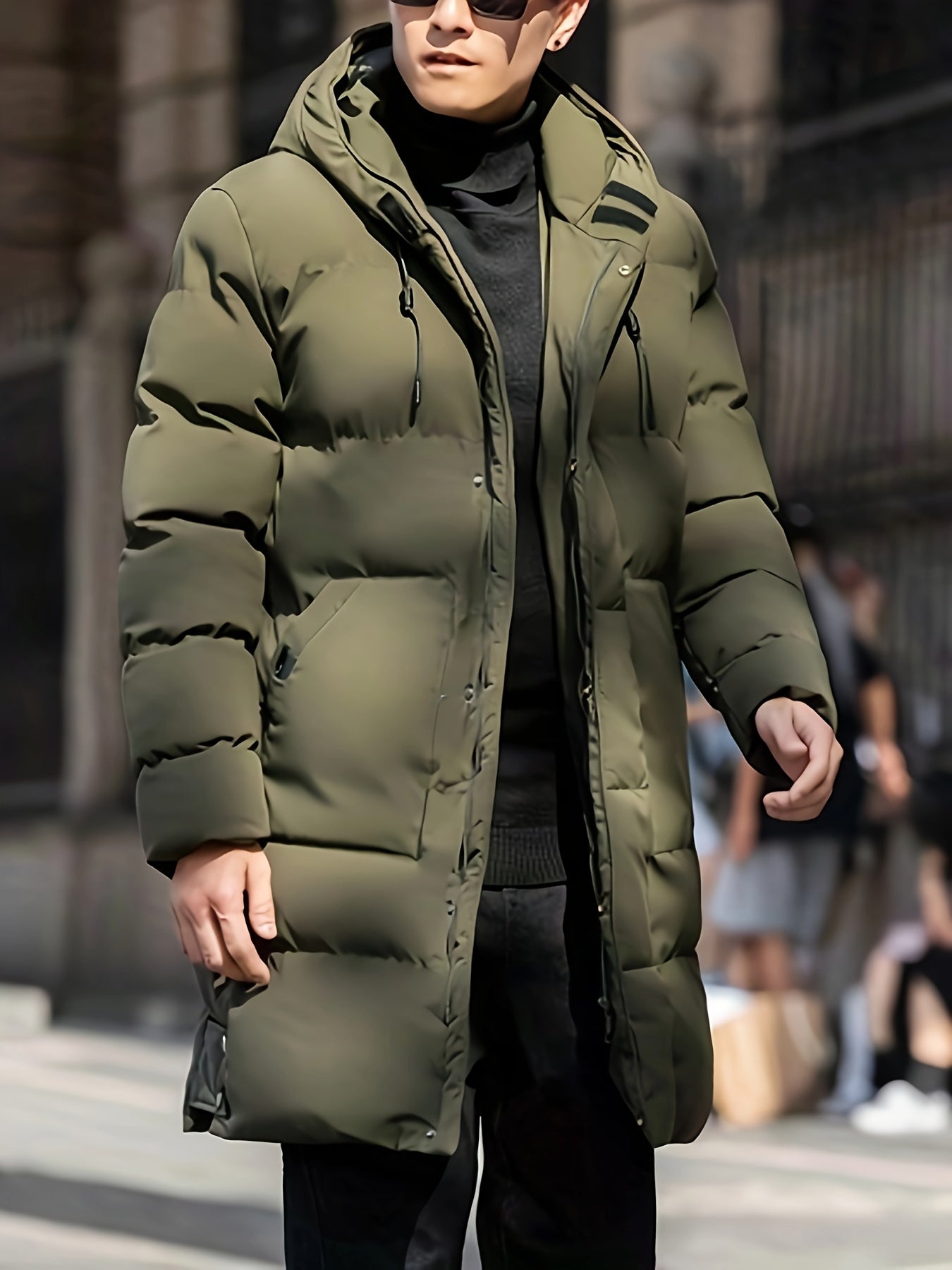 Casual Lange Kapuzen Puffer Winterjacke Für Herren | Perfekt für Wintertage