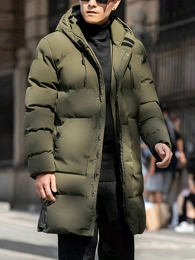 Casual Lange Kapuzen Puffer Winterjacke Für Herren | Perfekt für Wintertage