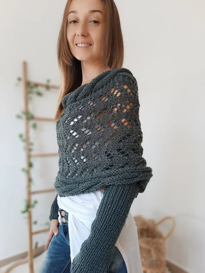 Bolero-Schulterwärmer | Grobstrick | Handgemachter Look