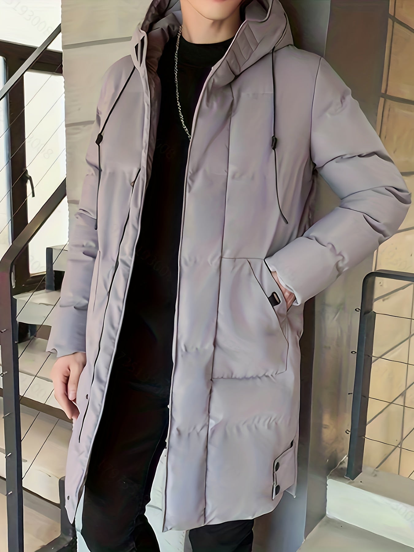 Warme Mittellange Kapuzen-Übermantel-Winterjacke Für Herren | Perfekt für Outdoor-Aktivitäten