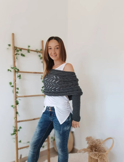 Bolero-Schulterwärmer | Grobstrick | Handgemachter Look