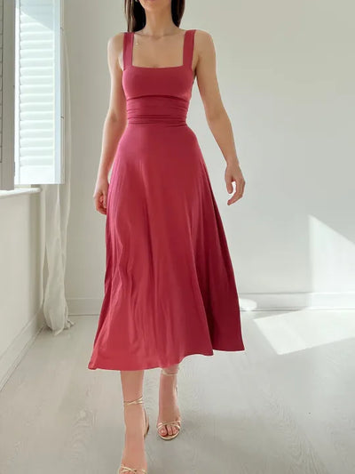 Josephine - Elegantes ärmelloses A-Linien-Midikleid – Zeitloser Chic | Fit-and-Flare Midikleid – Perfekt für jeden Anlass