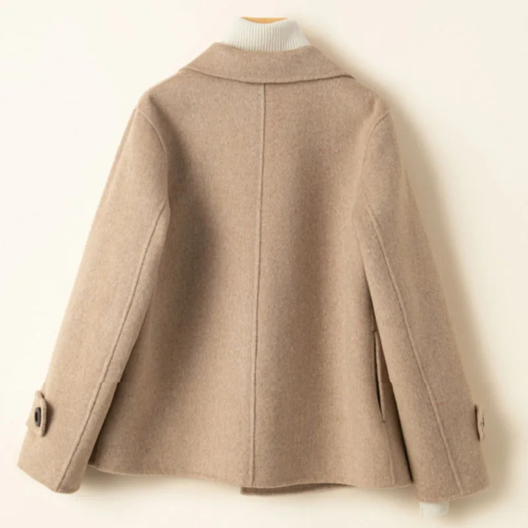 Klassische doppelreihige Wolljacke für Frauen