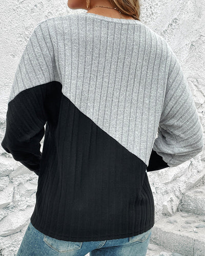 Eleganter Baumwollpullover Mit Halber Farbe Für Damen | Ideal für Jede Jahreszeit