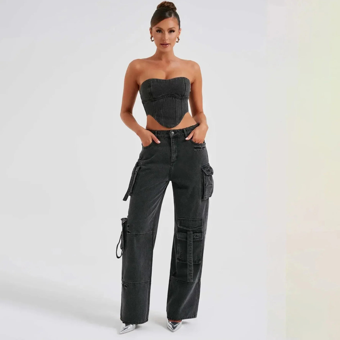 Cargo-Jeans | Lässiger Streetstyle | Weites Bein