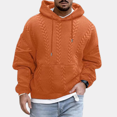 Strukturierter Kapuzenpullover aus Zopfmuster für Männer