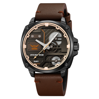 van Baerle® - Quarz Leder Herrenarmbanduhr