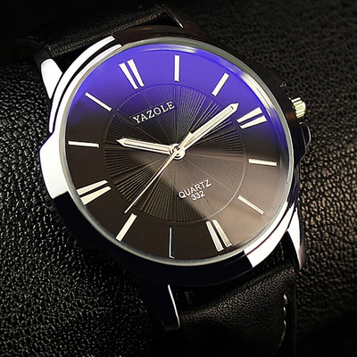 van Baerle® - Luxuriöse Blaues Glas Lederuhr