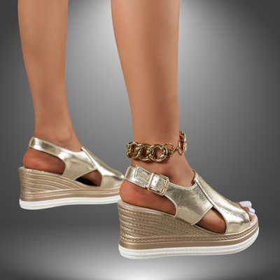 Luisa | Handgefertigte argentierte Damensandalen
