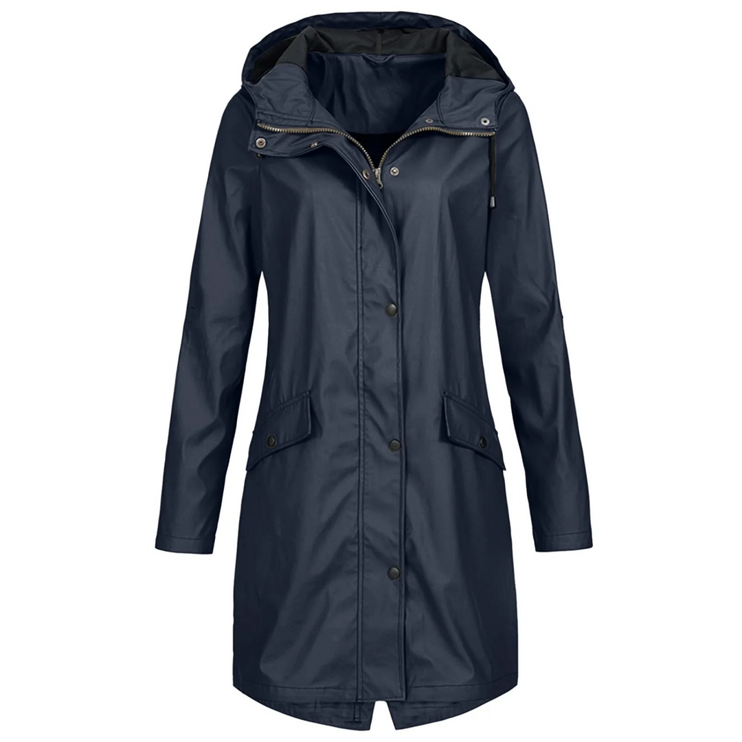 Casual Hooded Langer Winddichter Trenchcoat für Damen | Ideal für den Winter
