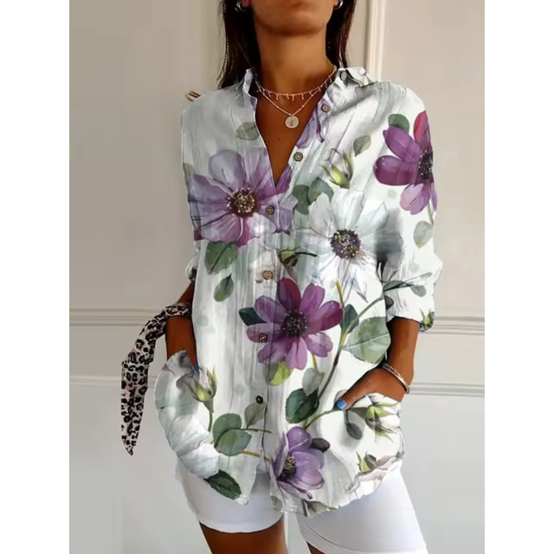 Arahmeshelle - Klassische Bluse Bedruckt Elegant