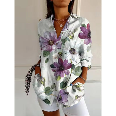 Arahmeshelle - Klassische Bluse Bedruckt Elegant