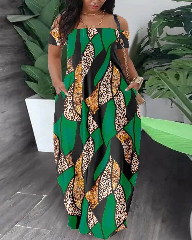 Tanya - Plus Size Safari Kleid Farbenfroh