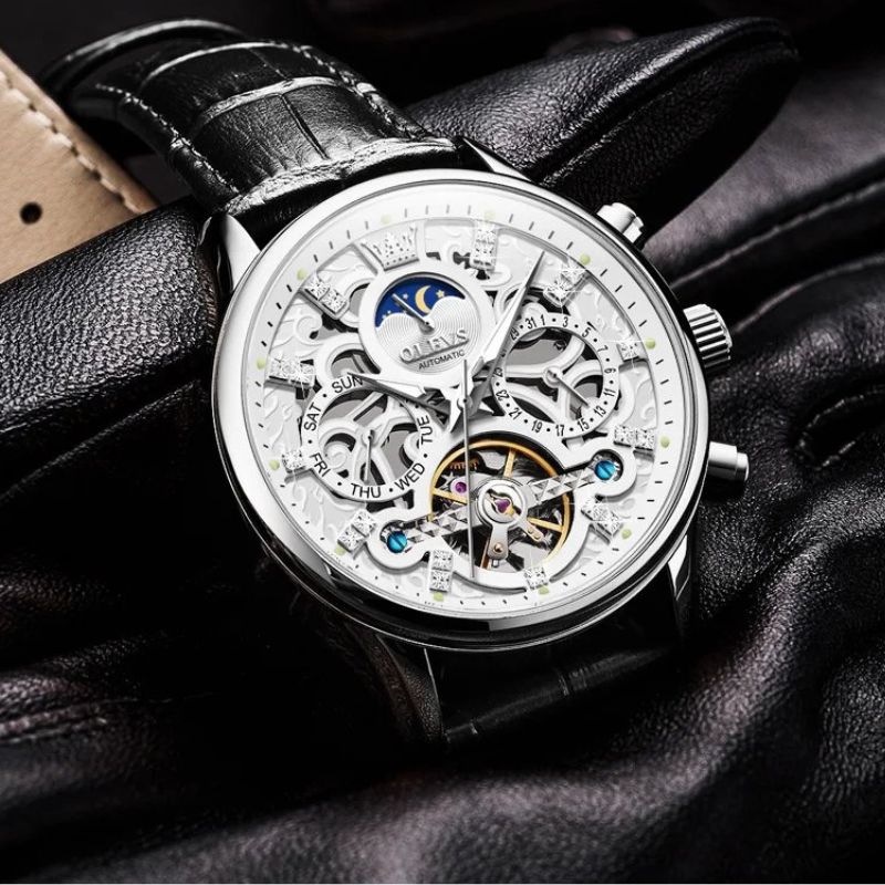 van Baerle® - Mechanische Automatikuhr mit Lederarmband