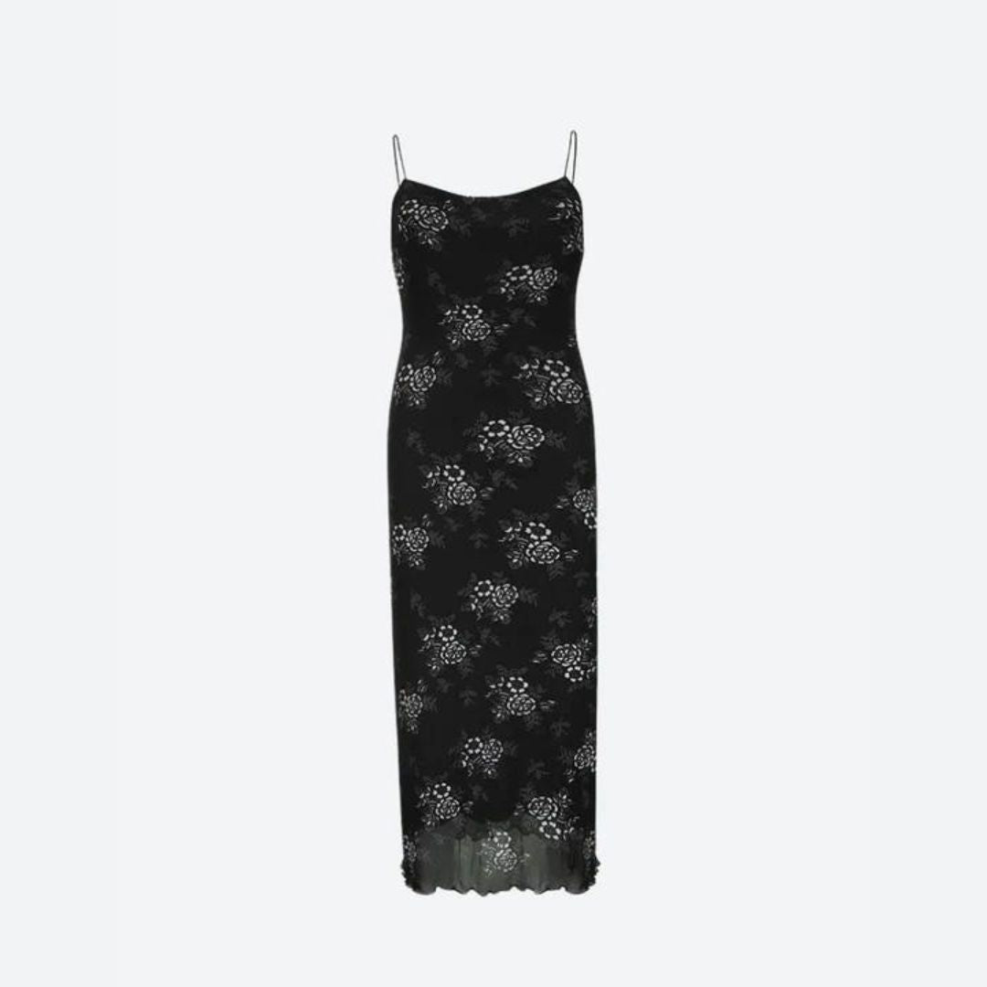 Bianca® | Vintage-Spitzenkleid mit Blumenmuster und transparentem Overlay