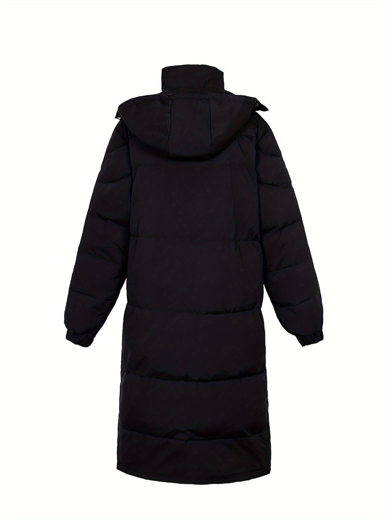 Lässige Schwarze Warme Lange Gepolsterte Kapuzen-Winterjacke Für Herren | Perfekt für Outdoor-Aktivitäten