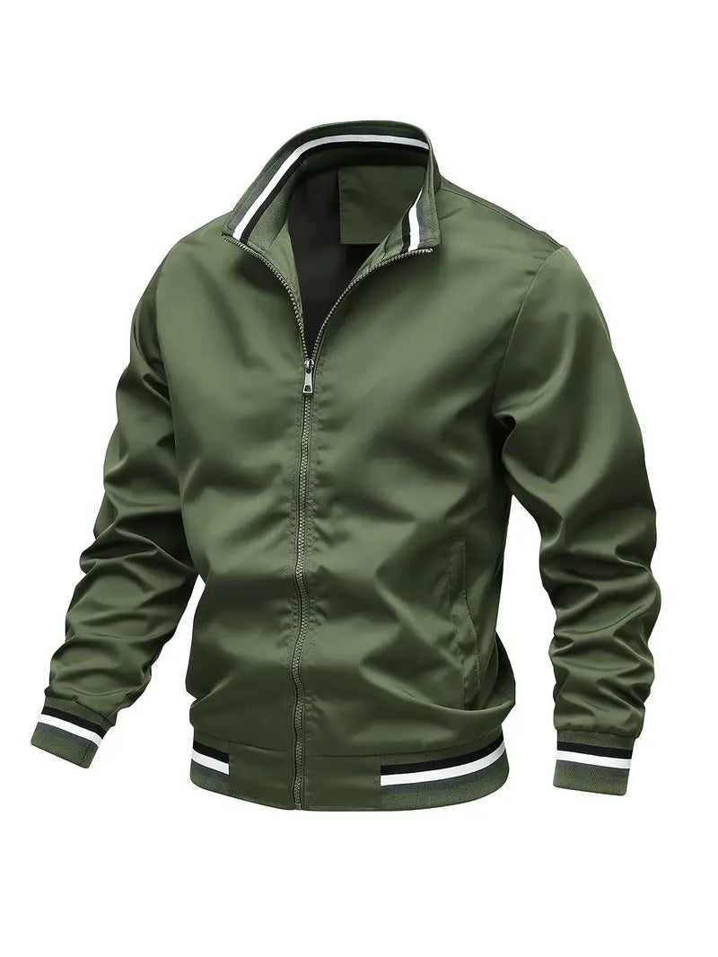 Stanton - Lässige Stehkragen Zip Up Jacke