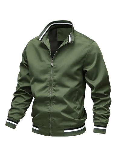 Stanton - Lässige Stehkragen Zip Up Jacke