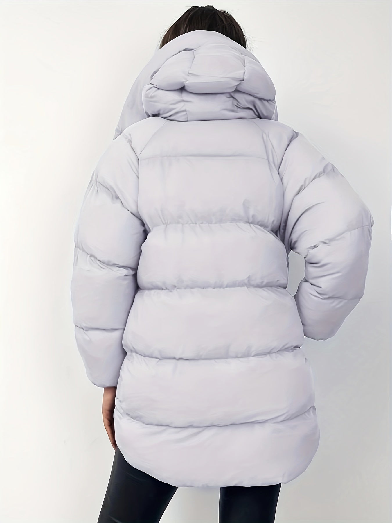 Warme elegante Puffer-Winterjacke mit Kapuze für Damen | Ideal für Winter