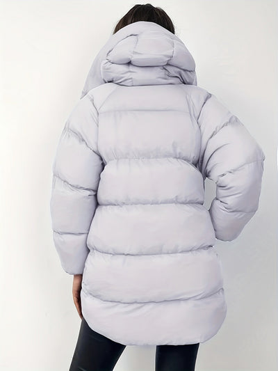 Warme elegante Puffer-Winterjacke mit Kapuze für Damen | Ideal für Winter