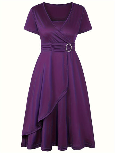 Elegantes Schlankes Strassbesetztes Bindegürtelformelles Kleid Für Damen | Für formelle Anlässe