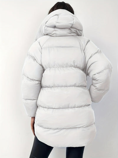 Warme elegante Puffer-Winterjacke mit Kapuze für Damen | Ideal für Winter