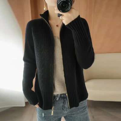 Strickjacke mit Zipper | Weiches Material | Lässige Eleganz