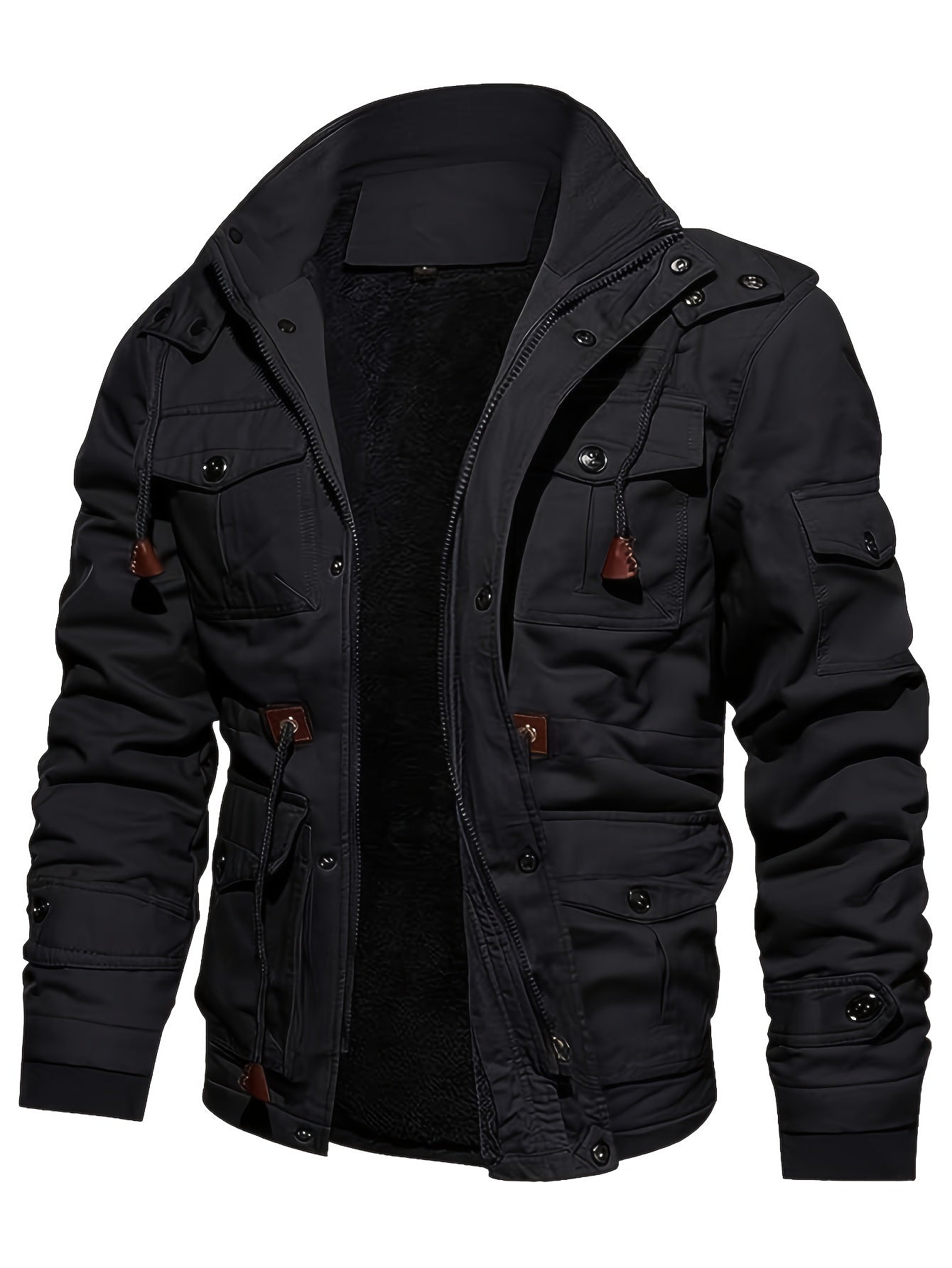 Taktische Warme Fleece Kapuzen-Cargo-Outdoorjacke Für Herren | Perfekt für Outdoor-Aktivitäten