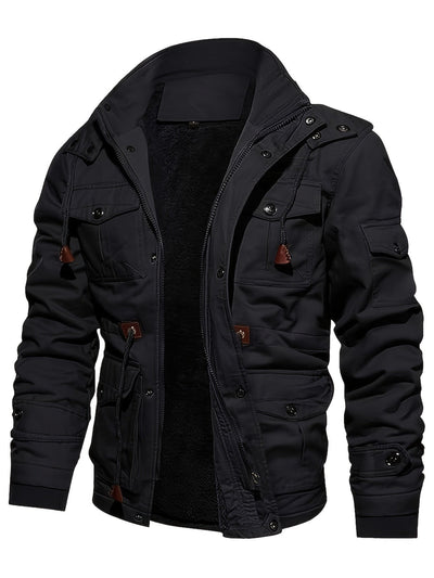 Taktische Warme Fleece Kapuzen-Cargo-Outdoorjacke Für Herren | Perfekt für Outdoor-Aktivitäten