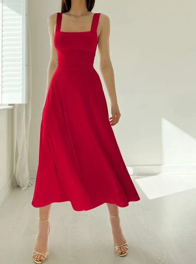 Josephine - Elegantes ärmelloses A-Linien-Midikleid – Zeitloser Chic | Fit-and-Flare Midikleid – Perfekt für jeden Anlass