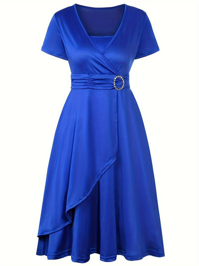 Elegantes Schlankes Strassbesetztes Bindegürtelformelles Kleid Für Damen | Für formelle Anlässe