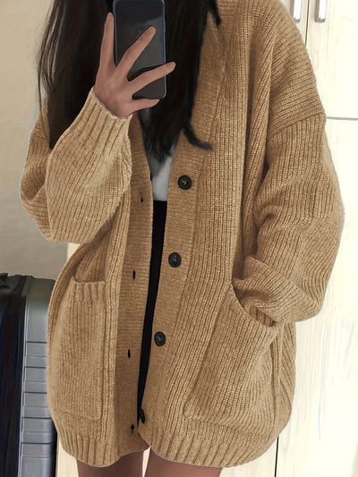 Eleganter warmer Baumwollstrickwaren-Cardigan für Damen | Ideal für jede Jahreszeit
