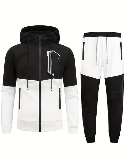 Casual Vollständiger Reißverschluss Hoodie Und Jogginghose Trainingsanzug Für Herren | Perfekt für Freizeitaktivitäten