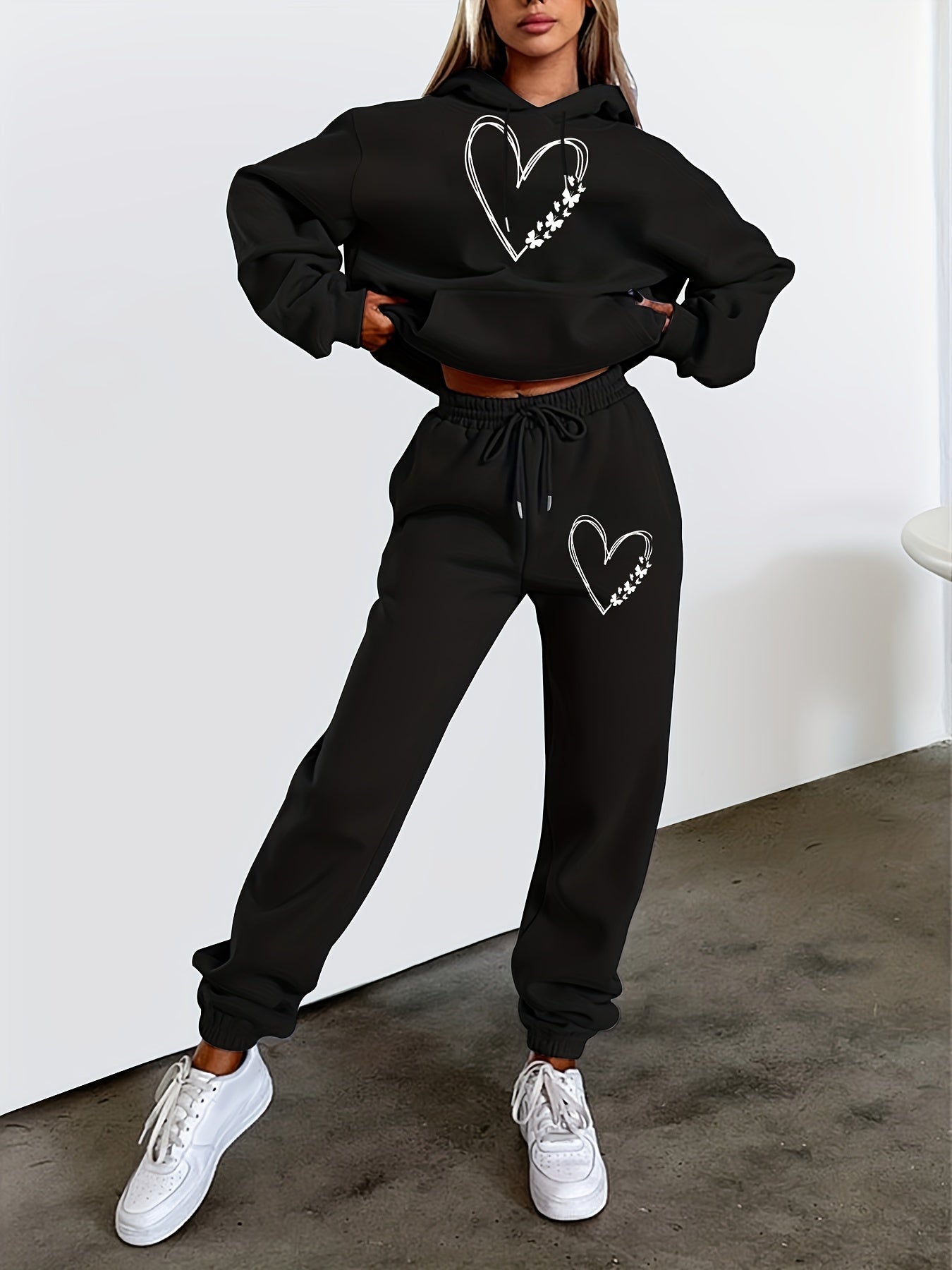 Stilvoller Trendiger Kapuzenpullover & Jogginghose Für Damen | Ideal für Herbst/Winter