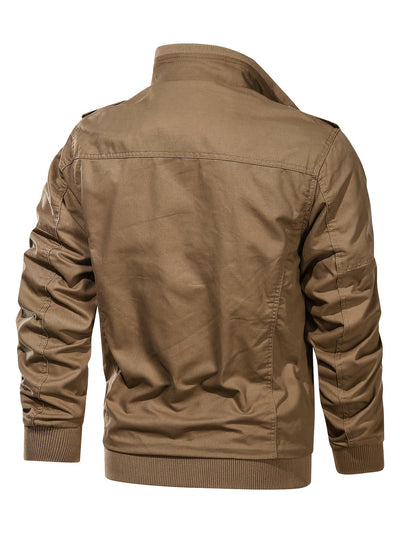 Warme Unifarbene Multi-Taschen Outdoorjacke Für Winter Für Herren | Perfekt für Outdoor-Aktivitäten