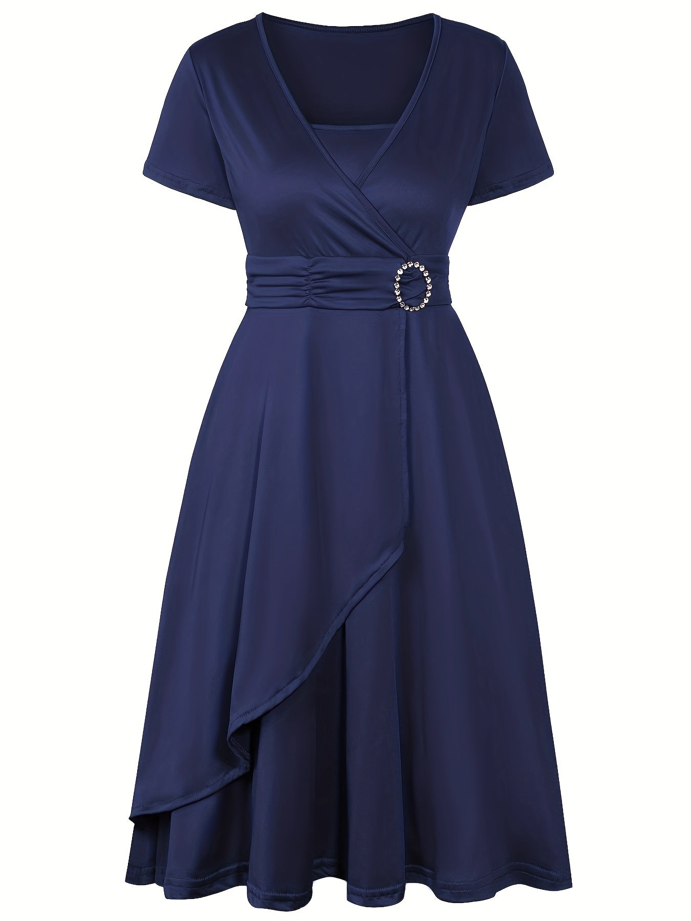 Elegantes Schlankes Strassbesetztes Bindegürtelformelles Kleid Für Damen | Für formelle Anlässe