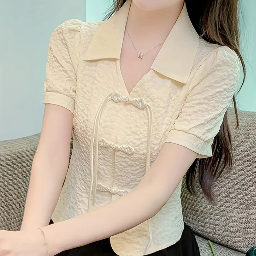 Crissa - Vielseitiges Beige Sommer T-Shirt Damen