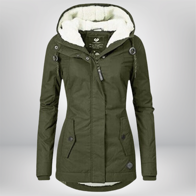 Winterjacke Damen mit Kapuze | Gefütterte Übergangsjacke