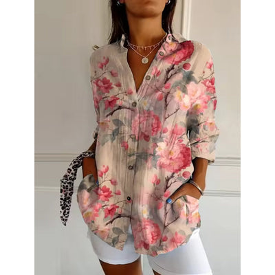 Arahmeshelle - Klassische Bluse Bedruckt Elegant