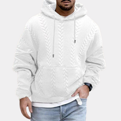 Strukturierter Kapuzenpullover aus Zopfmuster für Männer