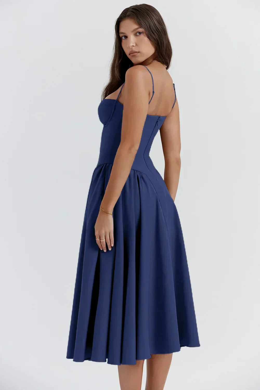 Celine - Midikleid ärmellos mit Korsettpassform