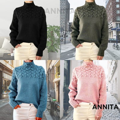 Stilvoll Baumwollrollkragen Gestrickter Pullover Für Damen | Perfekt für Casual Days