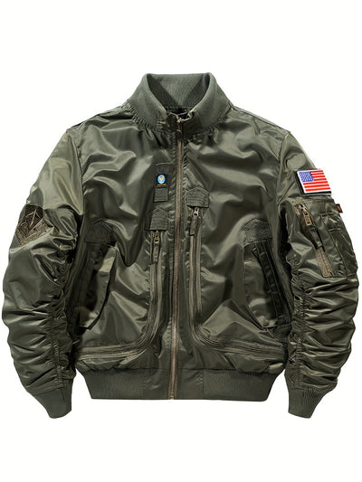 Warme Bomber Taktische Outdoorjacke Mit Stehkragen Für Herren | Perfekt für Outdoor-Aktivitäten