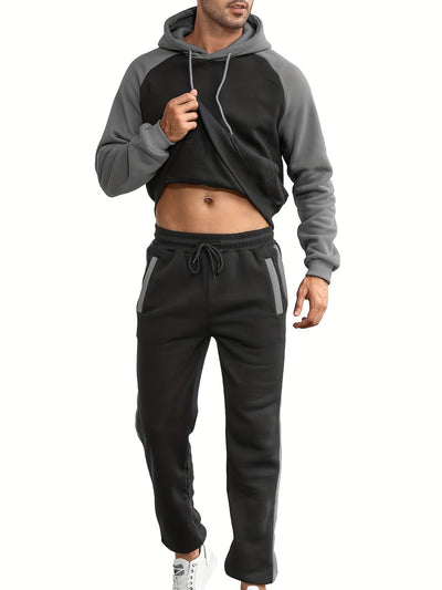 Klassischer Vollständiger Reißverschluss Langarm Hoodie Und Jogginghose Trainingsanzug Für Herren | Perfekt für Outdoor-Aktivitäten