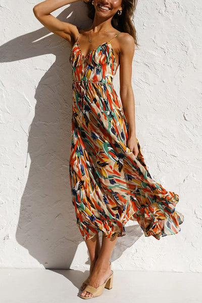 Charity™ – Damen Midikleid Mit Figurschmeichelnder Silhouette & Farbenfrohem Design