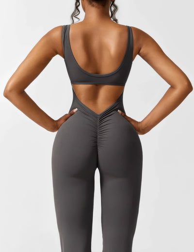 Ausgestellter Jumpsuit mit V-Rücken für Damen
