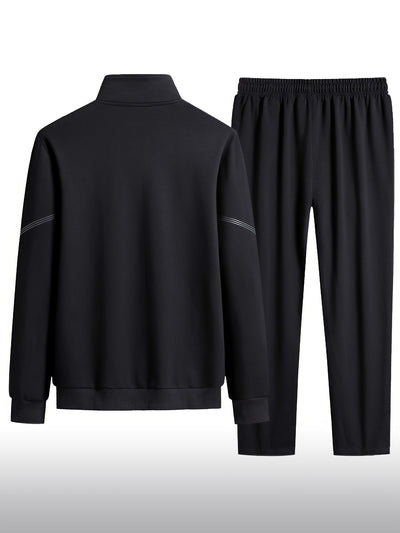 Vintage Vollständiger Reißverschluss Trainingsanzug Mit Tasche Und Jogginghose Für Herren | Perfekt für Outdoor-Aktivitäten