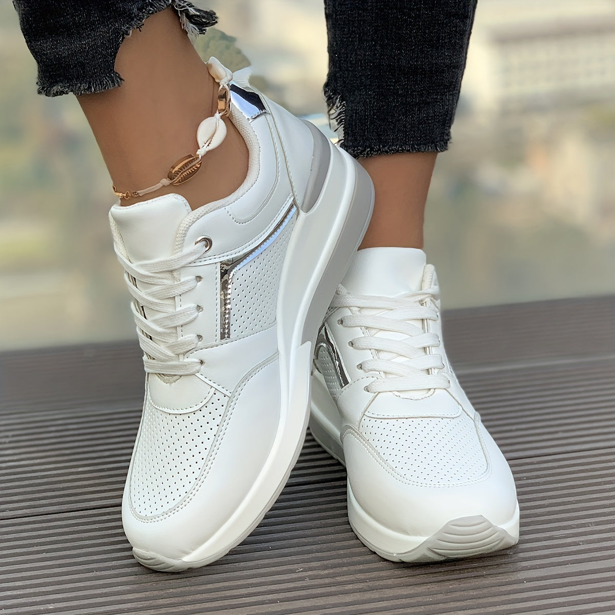 Lässige Einfarbige Freizeitsneaker für Damen | Perfekt für lässige Tage