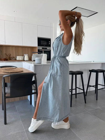 Isabelle | Maxi-Jeanskleid