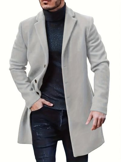 Elegante Einreiher Winterjacke Für Herren | Ideal für Winter